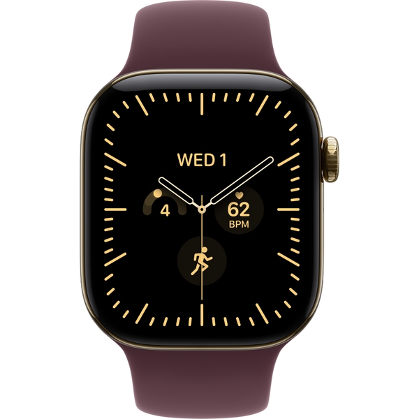 Apple Watch Series 12 (46 mm) - Titanium "Radiant Gold" + Sport Band "Burgundy"