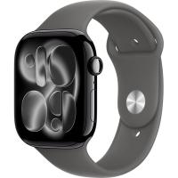 Apple Watch Series 11, 42 mm, Jet Black Aluminium Stone Gray Sport Band SM/ML