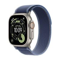 Apple Watch Ultra 3 49mm Natural Titanium Case, Trail Loop (Blue/Bright Blue)