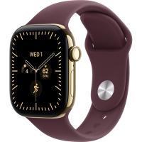 Apple Watch Series 12 (46 mm) - Titanium "Radiant Gold" + Sport Band "Burgundy"
