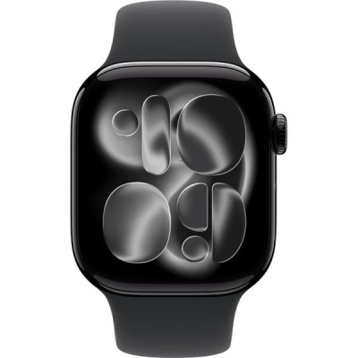 Apple Watch Series 11, 42 mm, Jet Black Aluminium Black Sport Band SM/ML