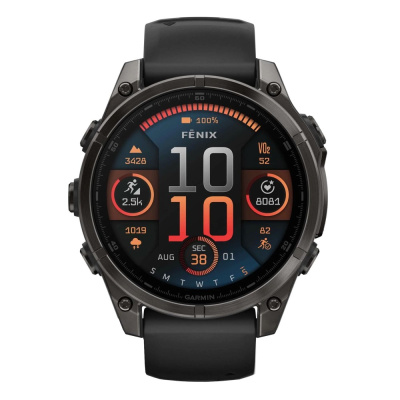 Часы Garmin Fenix 8 47mm AMOLED Sapphire Titanium Carbon Gray 010-02904-21