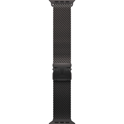 Apple Watch Ultra 3 49mm Black Titanium Case, Milanese Loop (Black Titanium) L